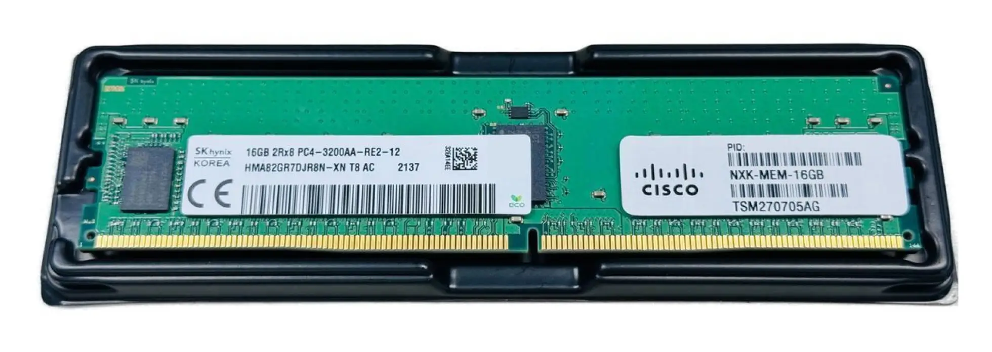 The Cisco NXK-MEM-16GB is a 16 GB DRAM module designed to enhance the performance and scalability of Cisco Nexus 9000 Series switches.