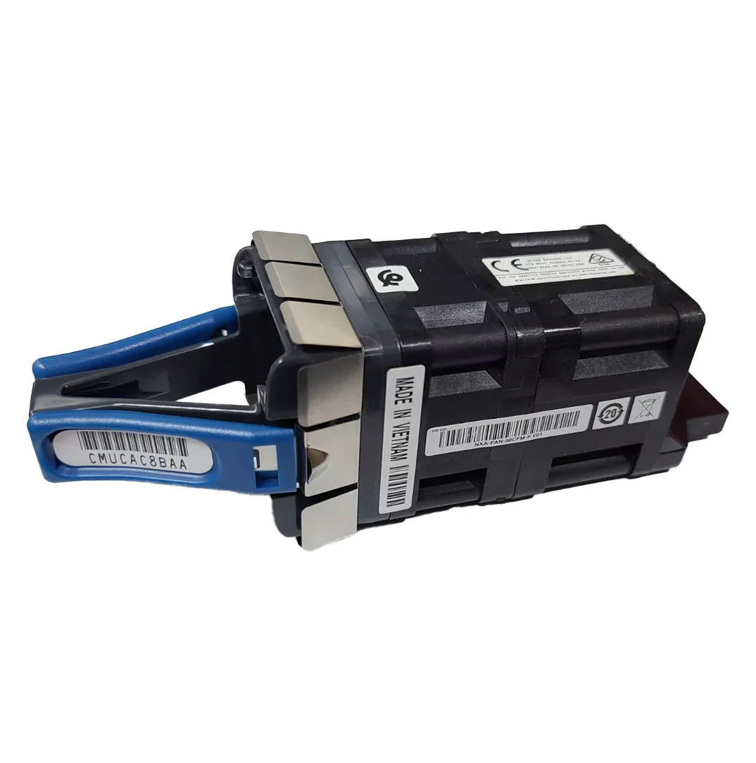 The Cisco NXA-FAN-30CFM is a high-efficiency cooling fan module designed to maintain optimal operating temperatures in Cisco Nexus switches, ensuring system reliability and longevity.